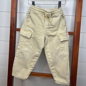 Zara Kids- Lightweight Beige Cargo Jogger Pants